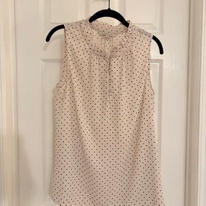 41 Hawthorn Sleeveless Blouse - Cream with Black Dots